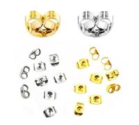 SYEYCW 100 Piezas Tuercas Pendientes, Pendientes de Acero Inoxidable Pendientes Plana Pad, Cierres Tapón de Seguridad Tope Posterior Mariposa Universal, para Accesorios de Fabricación de Pendiente