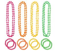 SYEYCW 12 Piezas 80s Women's Carnival Accessories, Conjunto de Joyas Retro con Cuentas, Collares y Pulseras de Colores, para Fiestas Temáticas UV, Carnaval, Festivales, Raves y Eventos de Disfraces