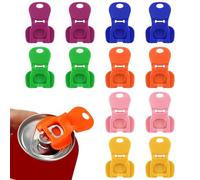SYEYCW 12 Piezas Abrelatas Manual, Abridores de Plástico, Abrelatas Portátil para Latas de Aluminio, Protector Tapa de Lata Antipolvo Reutilizable, para Cola, Cerveza, Refrescos, Bebidas