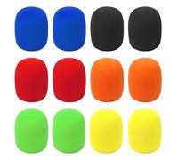 SYEYCW 12 Piezas Esponja Microfono, Universal Reutilizable Espuma para Fundas de Micrófono, Antiviento de Micrófono con Buena Elasticidad, para KTV Actuaciones Fiestas Familiares Escenario, 6 Colores