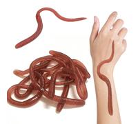 SYEYCW 12 Piezas Lombriz Biónica, 18cm Artificial Lombriz de Plástico Suave, Gusanos Falsos Realistas, Elástica Juguetes de Gusanos de Broma, Accesorios de Broma, para Halloween, Inocentes