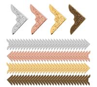 SYEYCW 120 Piezas Protector Esquinas Libros, Protector de Esquina de Libro de Metal, Decoración Retro Protector Esquinas Libro, para Álbumes de Fotos, Libros, Álbum de Recortes, Cuadernos, Carpeta