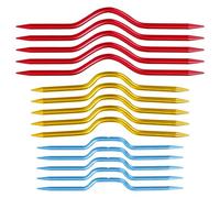 SYEYCW 15 Piezas Agujas de Tejer Torcidas Torcidas a Mano, Aguja Torcida de Cable de Tejer de Color, Agujas de Tejer de Mano Torcidas Torcidas, Soportes de Punto de Aluminio, Color Aleatorios