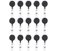 SYEYCW 15 Piezas Porta Credenciales Portátil, Clip Metálico, Carretes Retráctiles para Insignias, para Llaves y Tarjetas de Visita, para Enfermeras Profesores y Eventos