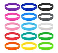 SYEYCW 15 Piezas Pulseras de Silicona, Pulseras de Goma, Pulsera de Silicona Multicolor, Accesorios de Fiesta, Brazalete Elastica, para Deporte, Fiesta, para Hombres y Mujeres, 15 Colores
