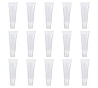 SYEYCW 15 Piezas Transparente Tubos Vacíos de Brillo de Labios, 10ml Mini Contenedores para Brillo de Labios, Dispensadores Vacíos, Recargables Botellas de Plástico, para Bálsamo Labial, Loción