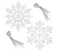 SYEYCW 16 Piezas Copos de Nieve Decoracion Navidad, Adorno Colgante de Copos de Nieve, 10cm Purpurina Adornos de Navidad con Cordón, Copo de Nieve para Árbol de Navidad, Invierno, Interior, Exterior