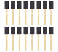SYEYCW 16 Piezas Negro Pinceles de Espuma, 1 Pulgadas Brocha de Esponja para Pintar, Cepillos de Pintura de Espuma con Mango de Madera, Herramienta de Pincel, para Pintura, Manchas, Manualidades