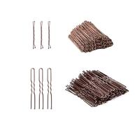 SYEYCW 160 Piezas Horquillas, 5cm Onduladas y 6 cm Horquillas de Metal en Forma de U, para el Pelo para Mujeres y Niños, Moños Largos, Lacios, Rizados, Todo Tipo de Cabello, Marrón