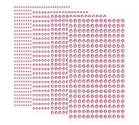 SYEYCW 1792 Piezas Autoadhesivas Pegatinas de Diamantes de Imitación, 4 Hojas 3/4/5/6mm Redondas Gemas Rosas de Cristal, Pegatinas Brillantes Gema, para DIY Decoración, Manualidades, Maquillaje