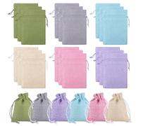 SYEYCW 18 Piezas Bolsas Tela Pequeñas, Sacos de Yute de Colores con Cordón, para Recuerdos de Boda, Joyas, Regalos, Manualidades, Fiestas, Joyerías, Tiendas de Manualidades y Bricolaje, 9×12cm