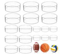 SYEYCW 18 Piezas Soportes de Bolas de Acrílico Transparente, Soportes de Béisbol Redondos de Plástico, para Bolas de Cristal, Pelotas de Golf, Béisbol, Pelotas de Tenis, Canicas, Rugby, Colecciones