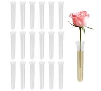 SYEYCW 18 Piezas Transparente Tubos de Flores, Tubos de Agua Florales Plástico, Reutilizables para Agua de Flores con Tapas, Mantener Las Plantas Frescas, para Arreglos Florales, Decoración Floral