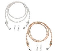 SYEYCW 2 Piezas Cadena Gafas Mujer, Correas Antideslizantes con Cuentas para Gafas, Cordón para Gafas con Estilo Encantador para Llevar Alrededor del Cuello, Cadena Gafas con Cuentas para Gafas