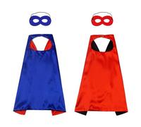 SYEYCW 2 Piezas Capas Superheroes 2 Piezas Máscaras, Disfraz de Doble Cara, Capas y Máscaras Unisex de Superhéroes, para Disfraz de Fiesta de Navidad, Halloween, Cosplay, Cumpleaños Regalos