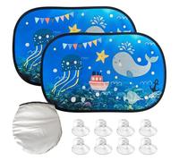 SYEYCW 2 Piezas Parasol Coche Bebé, Parasoles para Ventanas Laterales con Protección UV, 51 x 31cm Parasoles para Ventanas de Coche para Proteger del Sol Niños, Parasoles Coche con 8 Ventosas