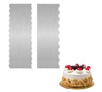 SYEYCW 2 Piezas Raspador Tarta Reposteria Acero Inoxidable, Texturizados de Doble Filo, Peine Decoración Pasteles, para Decoración de Bordes, para Cocina, Molde de Bricolaje
