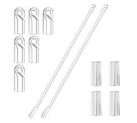 SYEYCW 2 Piezas Varilla de Persiana, 12 Pulgadas Transparente Reemplazo de Varilla Ciega, Persianas Venecianas con 4 Gancho y 2 Agarre, Varita de Inclinación Ciega, Accesorio de Ciego Vertical