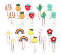 SYEYCW 20 Piezas Clip Creativo, Clips Bonitos, Clips Decorativos de Colores, Clips Creativos con Dibujos Animados, Material de Papelería Novedoso para la Oficina, para la Oficina, la Escuela y Hogar