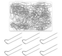 SYEYCW 200 Piezas Alfileres en Forma de U, Alfileres de Musgo de 23mm, de Acero Inoxidable, con Caja, para Coser, Arreglos Corona Paja, Suministros de Floristería