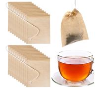 SYEYCW 200 Piezas Bolsas de Filtro para Té, Bolsas de Té Desechables para Té Suelto, 5 x 7 Cmbolsas de Especias con Cordón, Multiuso Bolsas de Filtro de Té Vacías, para Té, Café, Filtros, Especias