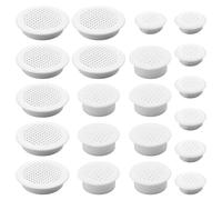 SYEYCW 21 Piezas Rejillas de Ventilación Circulares de 30 mm, 43 mm, 65 mm, Orificios de Ventilación Redondos de Plástico, Fácil Instalación, para Baño, Hogar, Oficina, Cocina, Muebles, Armario, Cajón