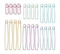 SYEYCW 24 Piezas Juego de Soportes para Puntadas, Imperdibles de Ganchillo, Soportes para Puntadas de Aluminio, para Mantas, Bufandas, Edredones, Bricolaje, Otros Proyectos de Tejido, 6 Tamaños