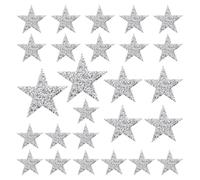 SYEYCW 26 Piezas Estrellas Termoadhesivas, 4 Tamaños Parches Termoadhesivos de Estrellas Plateadas, Apliques de Estrella, Parches para Ropa Termoadhesivos, para Ropa, Jeans, Sombrero, Mochila