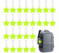 SYEYCW 28 Piezas Colgante Reflector de Seguridad, Llavero Reflectante de Estrella, Impermeable Colgantes Reflectores, Llavero Reflectante con Cadenas, para Mochila Escolar, Ciclismo, Correr, Caminar