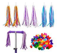 SYEYCW 3 Pares Serpentinas para Manillar de Bicicleta, con 35 Piezas Embellecedor de Radios en Forma de Corazón, Accesorios para Bicicletas para Bicicletas, Scooters y Triciclos para Niños y Niñas