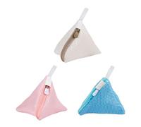 SYEYCW 3 Piezas Bolsas de Lavandería Triangular Reutilizable, Pequeñas Bolsas de Red de Lavandería con Cremallera de Poliéster, Resistente y Transpirable, Lavable a Máquina