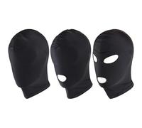 SYEYCW 3 Piezas Máscaras con Capucha de Cobertura Total, Negra Máscaras con Ojos y Boca Abiertos, Máscara con Boca Abierta, Unisex para Fiestas de Halloween, Disfraces de Cosplay, Noches de Carnaval