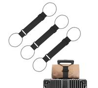 SYEYCW 3 Piezas Negro Correas Elásticas para Equipaje, Cinturón de Sujeción Elástico, Correas Ajustables para Equipaje, Accesorios Portátil para Maleta de Viaje, para Sujetar Bolsas Mochilas