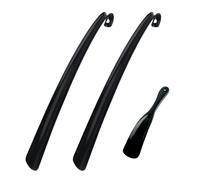 SYEYCW 3 Piezas Negro Plástico Calzador, Calzadores Largos - 42cm, Portátil Calzador de Zapatos Corto - 19.5cm, Ayuda para Vestir Zapatos, para Personas Mayores, Niños, Hombres, Mujeres