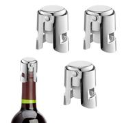 SYEYCW 3 Piezas Tapón de Botellas de Vino, Tapón de Champán de Acero Inoxidable, Reutilizable Sellado al Vacío Tapones de Botella, Tapon Cava de Vino Espumoso Mantiene Burbujas, para Cerveza, Prosecco