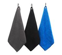 SYEYCW 3 Piezas Toalla Golf, Toalla de Golf de Microfibra, Toallas de Limpieza Multifunción con Mosquetón, Paños de Limpieza Absorbentes, para Bolsas de Golf, Fitness, Deporte, Yoga al Aire Libre