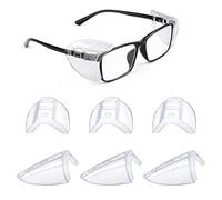 SYEYCW 4 pares de protectores laterales transparentes, gafas protectoras laterales flexibles, protectores laterales, protección lateral para ojos de seguridad, para gafas pequeñas y medianas