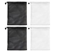 SYEYCW 4 Piezas Bolsas de Malla con Cordón, 35 x 40 cm Bolsa de Malla Portátil para Almacenamiento, Bolsas de Almacenamiento para Deporte, Natación, Playa, Viajes, Gimnasio, Camping y Entrenamiento