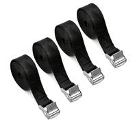 SYEYCW 4 Piezas Negro Correa de Amarre, 1M x 20mm Cincha de Amarre Carraca, Ajustables Cinchas de Amarre Pequeñas, Cinchas Correa de Amarre con Rapido Hebilla, para Moto, Bicicleta, Equipaje