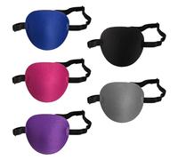 SYEYCW 5 Piezas Ajustable Parche Ojo, Máscara de un Solo Ojo, Parche Ojo Estrabismo, para Ambliopía, Estrabismo, Corregido, Máscara de un Solo Ojo, Pirata Ajustable para Adultos y Niños, 5 Colores