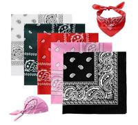 SYEYCW 5 Piezas Bandanas Paisley, Multifuncional Pañuelo Cabeza, Pañuelos Cuello Unisex, Multicolor Bandana Paisley Estampado, Accesorio Pañuelo para Vaqueros, Diadema de Pelo para Hombre y Mujer