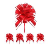 SYEYCW 5 Piezas Lazos Grandes de Regalo para Tirar, 18 cm de Diámetro, para Manualidades y Embalaje, Bolsa de Regalo, Decoración de Coche, para Boda, Fiesta, Cumpleaños, Navideños