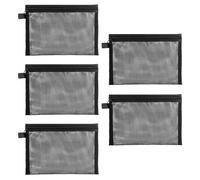 SYEYCW 5 Piezas Negro Bolsa de Maquillaje, 19 x 14cm Pequeño Malla Neceser con Cremallera, Bolsa de Aseo de Nylon, Portátil Bolsa de Maquillaje de Organizador para Mujer, para Accesorios de Viaje
