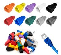 SYEYCW 50 Piezas Cubierta de Botas de Conector de Cable RJ45, Red de Plástico Blando Ethernet RJ45 Cable Conector de Alivio de Tensión Botas Cable Cover, para Cat5, Cat5E, Cat6, Cat6E