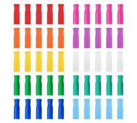 SYEYCW 50 Piezas Puntas de Silicona para Popote Reutilizables, Protectores de Pajitas Multicolores, para Pajitas de Acero Inoxidable de 6 mm de Diámetro Exterior, Adecuadas para Batidos y Calientes