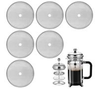 SYEYCW 6 Piezas Filtros de Repuesto para Prensa Francesa, 4 Pulgadas Filtro de Malla Reutilizable de Acero Inoxidable, Universal Repuesto de Malla, para Prensa Francesa de 1000 ml / 34 Oz / 8 Tazas