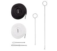 SYEYCW 6 Piezas Kit de Bucle de Costura, Incluye Pinzas de Metal, Herramienta de Loop Turner Largo con Pestillo, Cordón de Repuesto, para Lanas de la Cinta Elástica de la Cinta