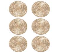 SYEYCW 6 Piezas Redondos Posavasos Oro, Redondos Posavasos Reutilizables y Resistentes Calor, 10cm Manteles Redondos Dorados de PVC, para Hogar, Cocina, Salón, Dormitorio, Oficina, Cafetería, Bar