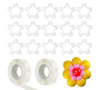 SYEYCW 60 Piezas Clips para Arco de Globos, con 2 Rollos de 100 Puntos Adhesivos Doble Cara, Clips de Conectores de Globo Portátiles, Puntos de Pegamento de Globos, para Bodas, Cumpleaños, Fiestas