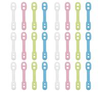 SYEYCW 60 Piezas Ganchos Silicona Antideslizantes, Hebilla para Colgar a Prueba de Viento, Tiras de Silicona para Colgar al Aire Libre, para Tender la Ropa en Exteriores e Interiores, 4 Colores